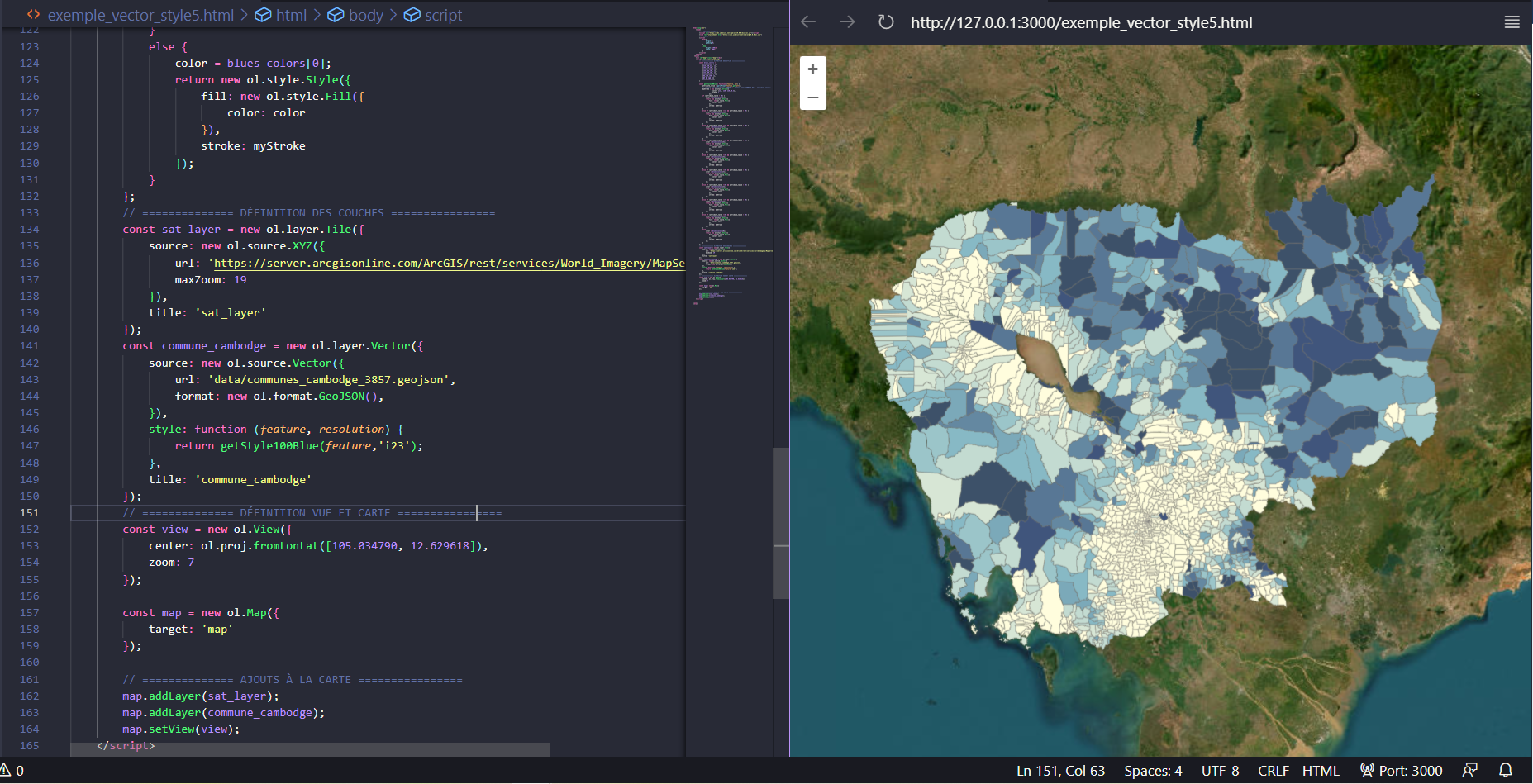 visual of the poverty map creation tool in GeoImpact